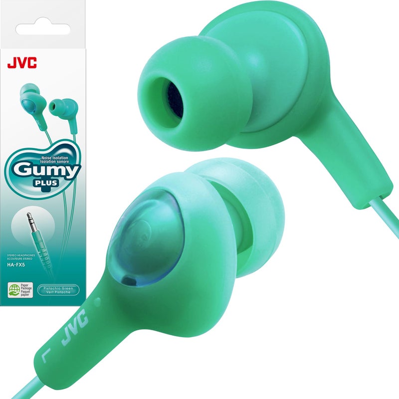 JVC HAFX5G Gumy Plus Inner Ear Headphones (Green) - Image 1